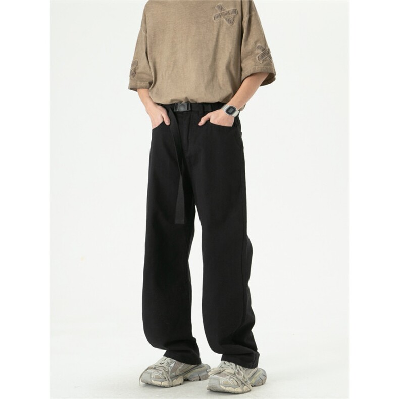美式高街自带腰带高品质宽松阔腿牛仔裤809B-CK32-P55控78,男装牛仔裤,星座809B（原星座805）
