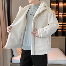 灯芯绒两面穿棉服男女羊羔毛棉衣外套冬季加厚棉袄M0811-P120，男装棉衣，星座308B-2