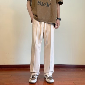 休闲裤潮潮流时尚潮牌长裤夏季纯色麂皮绒男B112P36图片