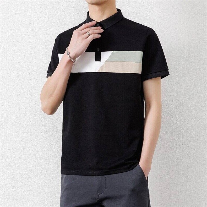 25036-特P35夏季休闲时尚T恤男短袖打底衫休闲翻领短袖polo衫男,男装T恤,电商D310B