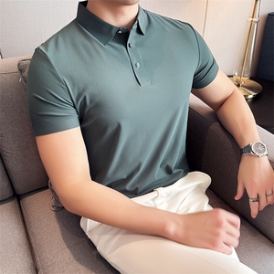2025主推专利扣子冰丝纯色无痕Polo衫夏季短袖T恤777-特P63图片