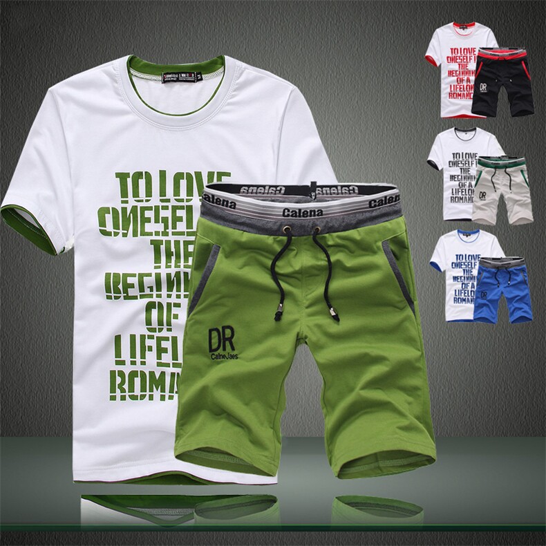 小清新青年套头修身型薄款休闲夏季时尚都市舒适套装，男装套装，星座1506-1