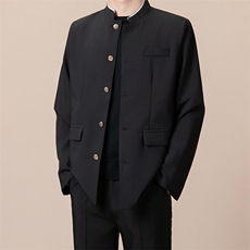 新中式男中山装痞帅三件套装春秋立领唐装潮风外套W41，男装西服，星座1116A-2（原606A-1）