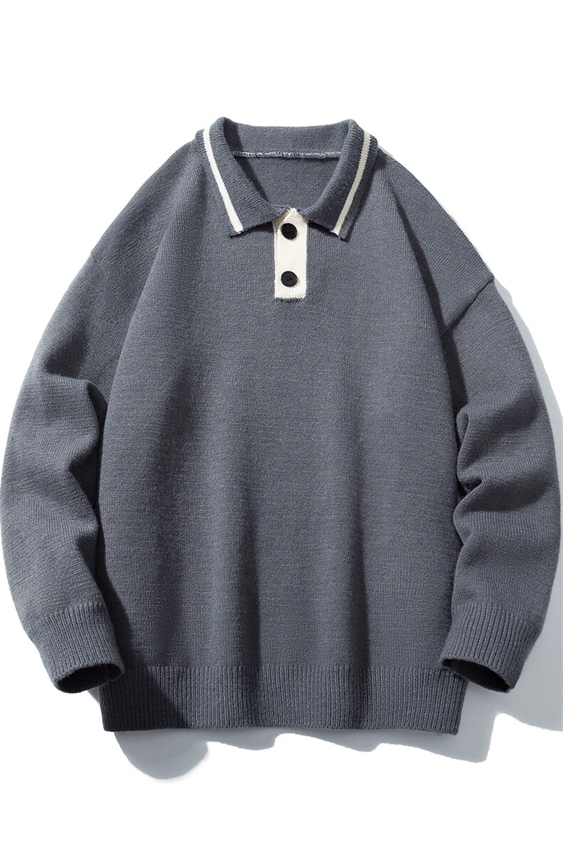1日系白底POLO衫领潮流毛衣大码M-5XL针织衫男外套男8720P60控88,男装Polo衫,星座226-2