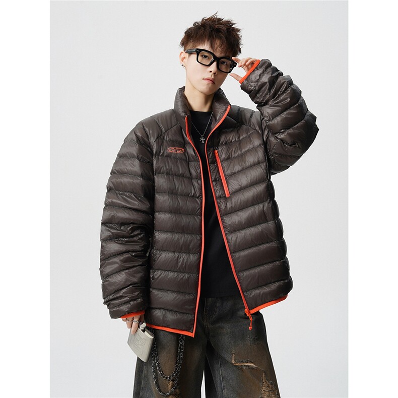 印花轻便90绒白鸭绒M-5XL大码：锦纶羽绒服男78187P228控328图片
