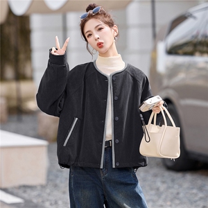 现货90白鸭绒圆领短款羽绒服女2025冬新款宽松时尚百搭保暖外套图片