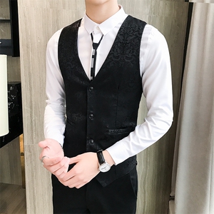 LP761-2021新款男修身短款马甲夜店酒吧潮男马甲外套P50图片