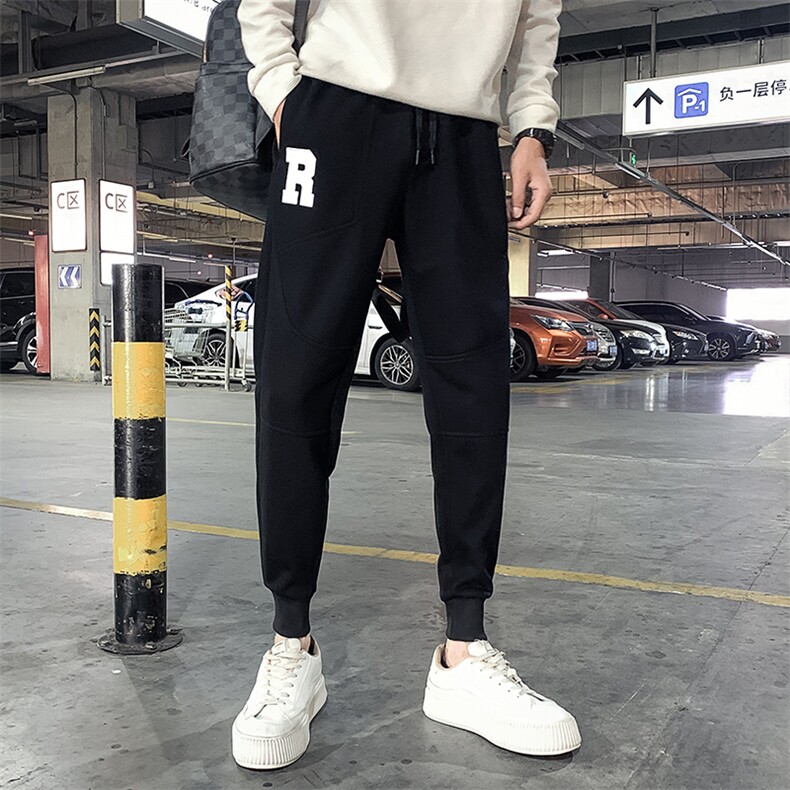 社会精神小伙春秋加绒卫裤运动束脚男裤DS-B249-KK95-P58-加绒P68,男装休闲裤,星座215（原电商B249）
