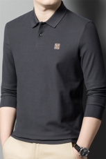 BB31160钱塘2020-2秋冬新款丝光棉时尚男士翻领休闲长袖T恤P67，男装T恤，钱塘207-2
