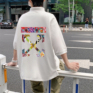 PL57169-P35 翻领短袖polo衫男大码胖子半袖t恤男有领保罗衫 模特图片