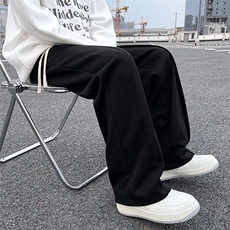 2024春季新款宽松直筒垂感卫裤休闲裤拖地阔腿裤现货K7670-P35，男装休闲裤，星座512-3
