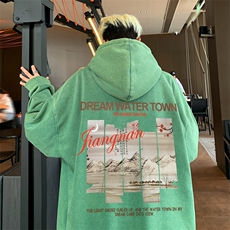 美式潮牌重磅水洗做旧连帽卫衣力推大码男XZ517A-2-Y7745-P68，男装卫衣，星座517A-2