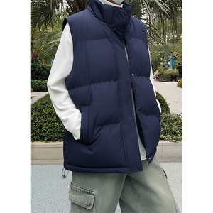 现货5W件冬季三防boxy短款立领棉衣马夹外套男女加厚马甲保暖棉服图片
