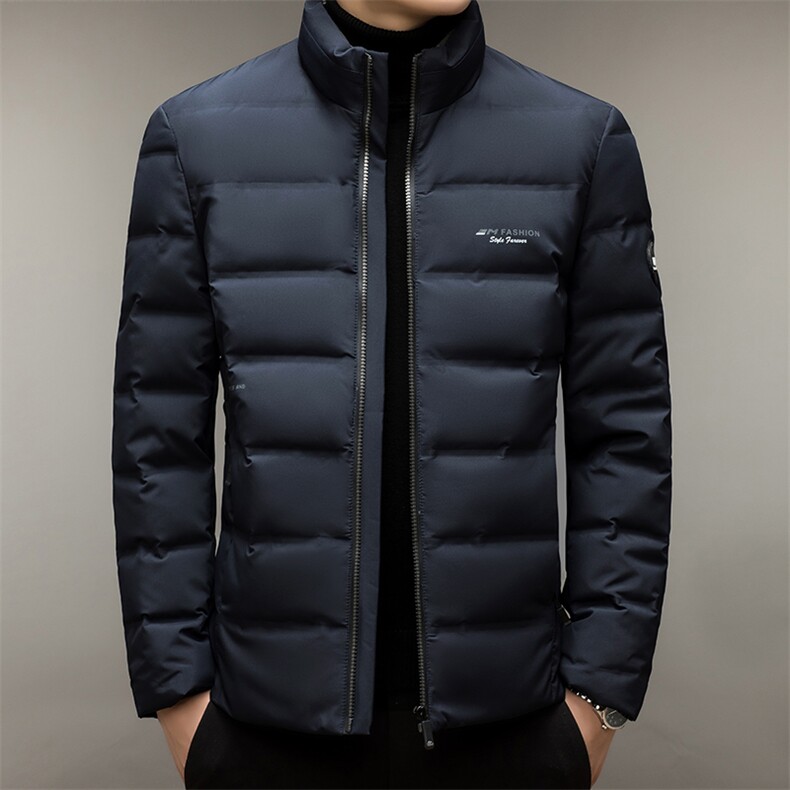 冬季新款男士立领加厚保暖羽绒服中年宽松立领御寒上衣男装外套，男装羽绒服，电商B212（原钱塘6029）