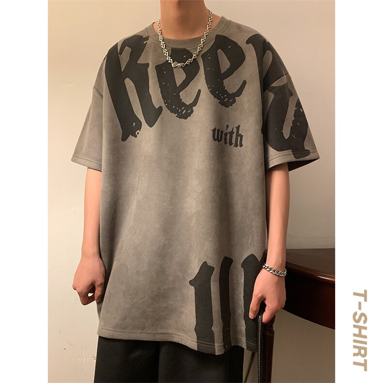 新款短袖男港风暖夏季T恤休闲百搭印花圆领T恤男上衣TC3137-P35,男装T恤,星座717