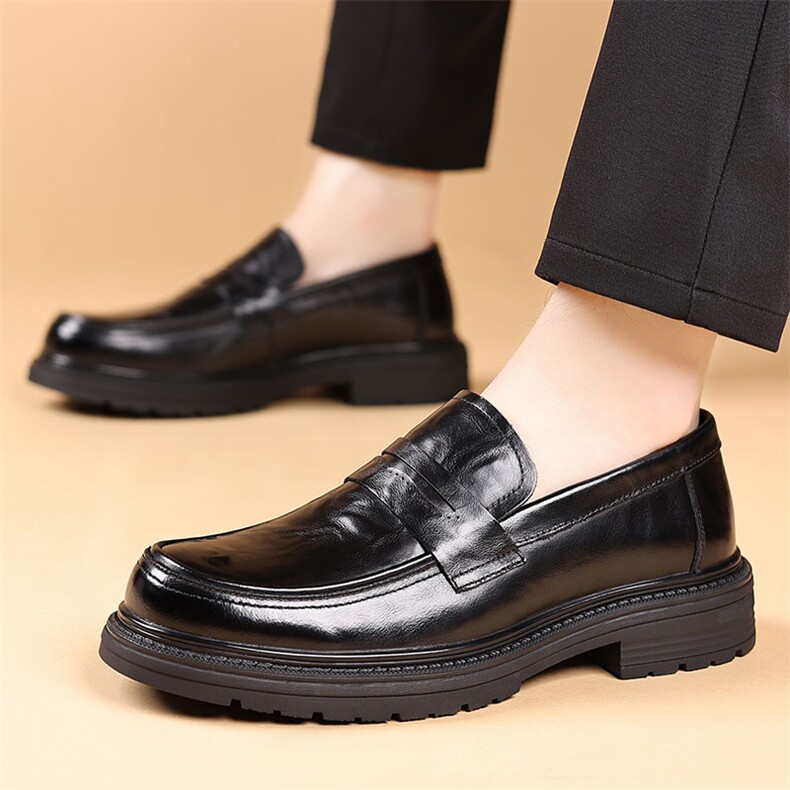 X4254-245男鞋头层牛皮秋季新款男士商务休闲皮鞋男，男鞋皮鞋，星座1407-3