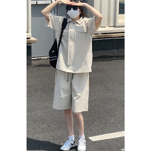 工装短袖衬衫男生休闲美式复古衬衣 8028-P38图片