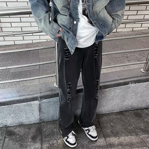 美式高街牛仔裤男破洞韩版潮流2024秋冬季新款ins长裤RK1150-P41图片