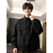 已做货DJK007-特批80自制工装立领原牛牛仔外套，男装工装外套，星座603-2