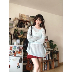 【网图有货】镂空破坏防晒罩衫女薄款针织长袖t恤CX001CC-特P45，男装防晒衣，星座1007（原301D）