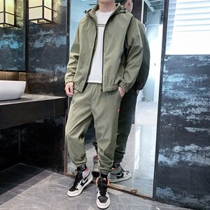 春季套装潮流一套男新款宽松夹克外套男DS585T