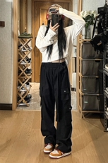 港风抖音品质休闲裤工装裤直筒裤长裤A014-DY2165-P65控88，男装工装外套，电商A014