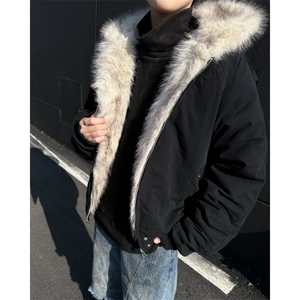 美式帆布座山雕冬季短款棉服男夹克保暖棉袄情侣外套MF292-P120图片