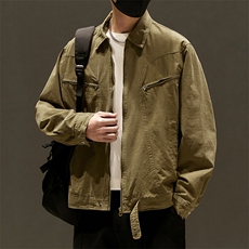 秋冬新款夹克全棉水洗重磅青少年外套日系棒球服上衣，男装夹克，星座1206-1（原A206-1）