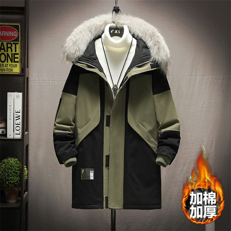 现货支持各种活动8XL~M冬新款2021加厚大毛领中长款棉大衣男大码,男装棉衣,钱塘717(原712)