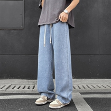 【现货】莱赛尔天丝牛仔裤男款夏季薄款潮牌直筒宽松冰丝TS11-P47，男装牛仔裤，星座1006