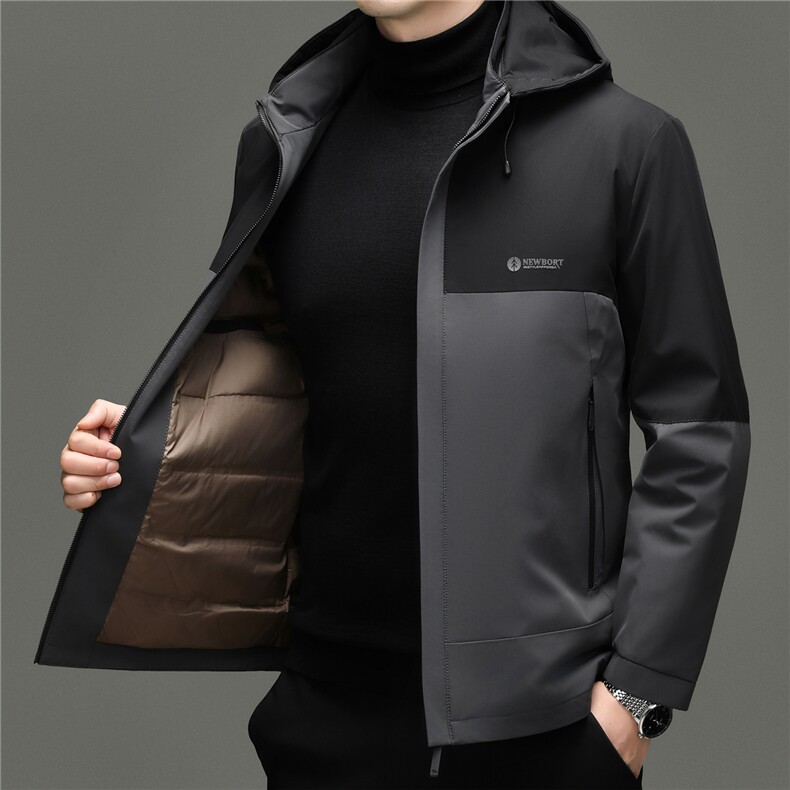 2025新款中老年户外轻薄羽绒服男士90绒休闲拼色羽绒服外套,男装羽绒服,钱塘723