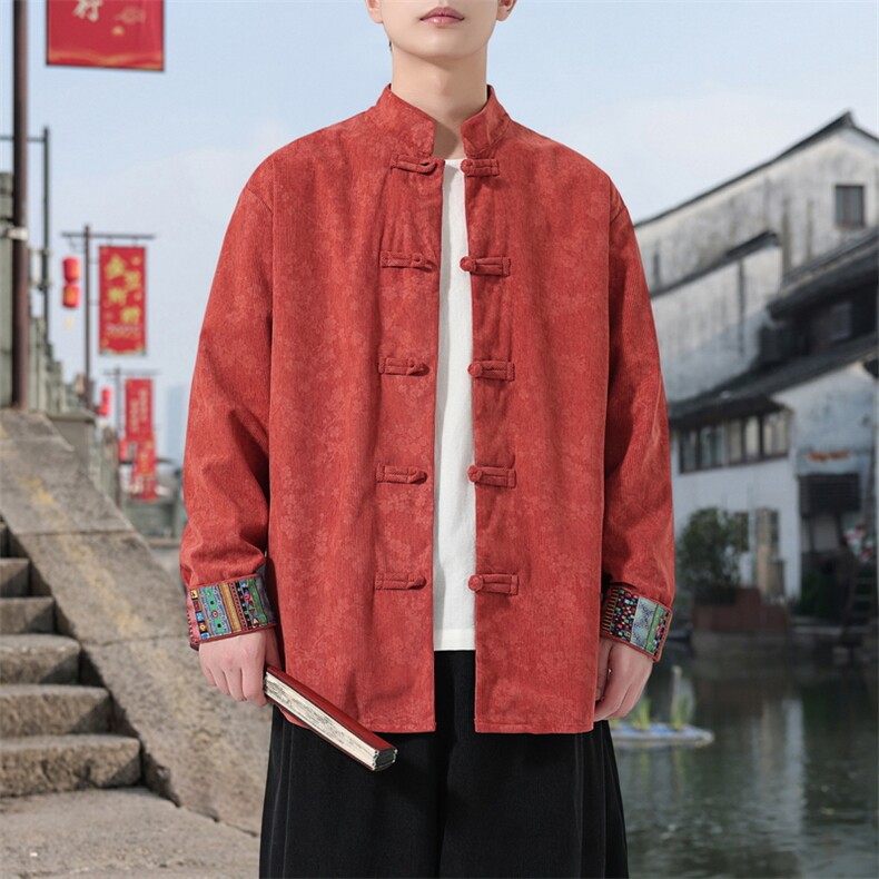 男士衬衫外套灯芯绒夹克盘扣立领风XZ1512-2513-P55,男装夹克,星座1512