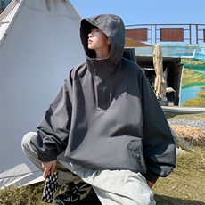 潮机能风冲锋衣男款潮牌外套春秋户外登山连帽夹克WY039-P45，男装卫衣，星座308B-1