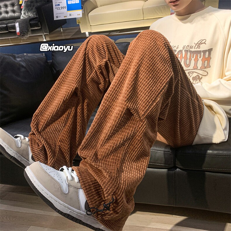 XZ616秋季宽松百搭灯芯绒玉米粒抽绳休闲裤TY954P45控58,男装休闲裤,星座512A（原616）