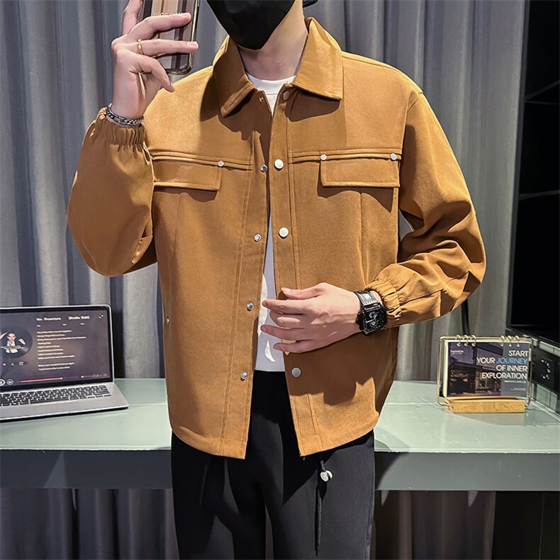 社会小伙秋装新款男时尚工装夹克男店主外套JK82-P78控128黑色,男装夹克,星座301B-1