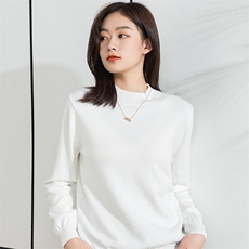 半高领毛衫女2024秋冬季新款宽松套头加厚保暖长袖，女装针织衫/毛衣，春韵羊绒