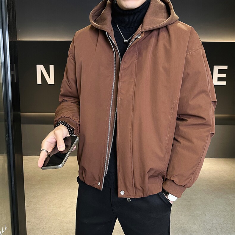 标50绒冬季男士连帽假两件羽绒服休闲加厚外套B338-8538-P215,男装羽绒服,电商B338