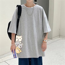 DX17164-P20纯棉短袖t恤男大码半袖打底衫宽松体恤衫港风,男装T恤,电商A040