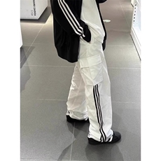 三条杠条纹裤子夏季薄款直筒工装裤男痞帅运动裤KY39，男装工装外套，星座1116A（原606A-3）