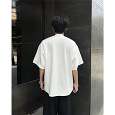 夏季新款cleanfit短袖设计感小众男白色半拉链圆领T恤休闲五分袖，男装T恤，星座410-6（原星座1304-1）