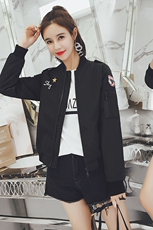 长袖图案修身显瘦百搭潮流简约个性2024年春季短外套纯色，女装短外套，梦懿尔