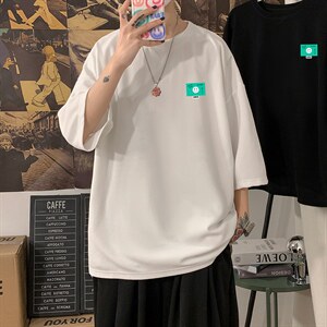 Q11264-P30 春夏季七分袖t恤男大码五分袖男短袖中袖  海报风图片