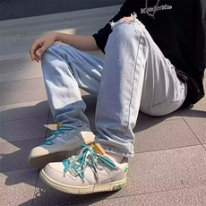 小脚破洞牛仔裤男夏季新款直筒显瘦修身乞丐裤子N300，男装牛仔裤，星座1116A-1（原606A）