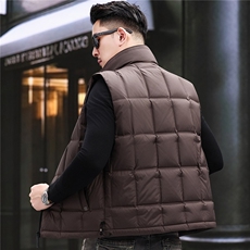 2025秋冬男士连帽羽绒服马甲轻奢商务休闲短款85绒子白鸭绒羽绒服，男装羽绒服，钱塘723