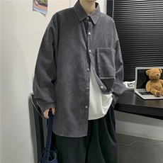 秋冬港风日系复古灯芯绒衬衫韩版情侣中性宽松ins潮C45/P45，男装衬衫，电商A221A