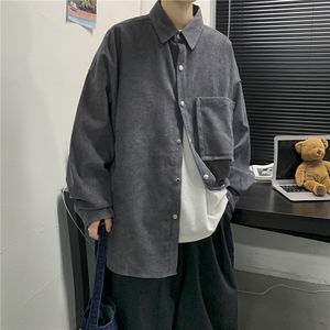 秋冬 港风日系复古灯芯绒衬衫韩版情侣中性宽松ins潮 C45/P45图片