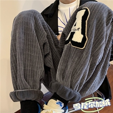 2025冬季新款雪尼尔字母刺绣保暖卫裤束脚裤A316-1-K1058P65控78，男装休闲裤，星座906（原电商a316-1）