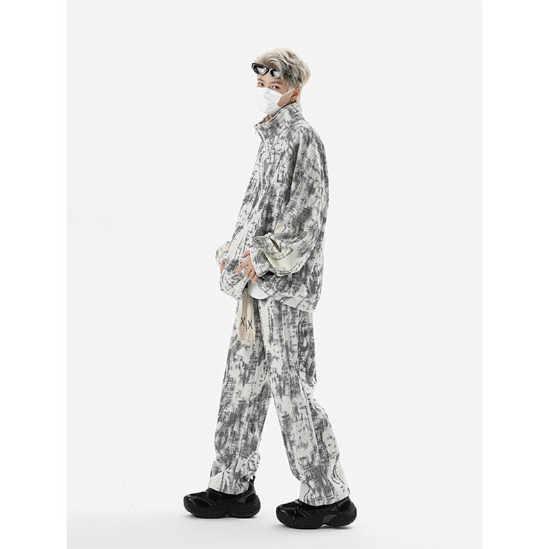 8XL-M超大码加绒加厚保暖扎染休闲套装TZ104-P98控118图片