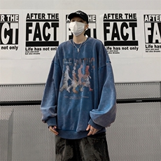 美式潮牌重磅水洗做旧连帽卫衣力推大码男XZ517A-2-Y7751-P58，男装卫衣，星座517A-2
