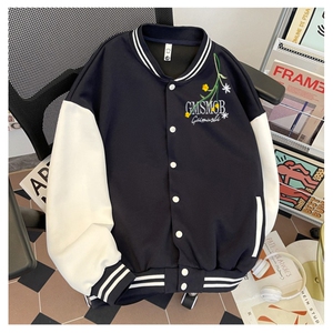 J9963-P70美式嘻哈高质量刺绣宽松潮牌棒球服夹克图片